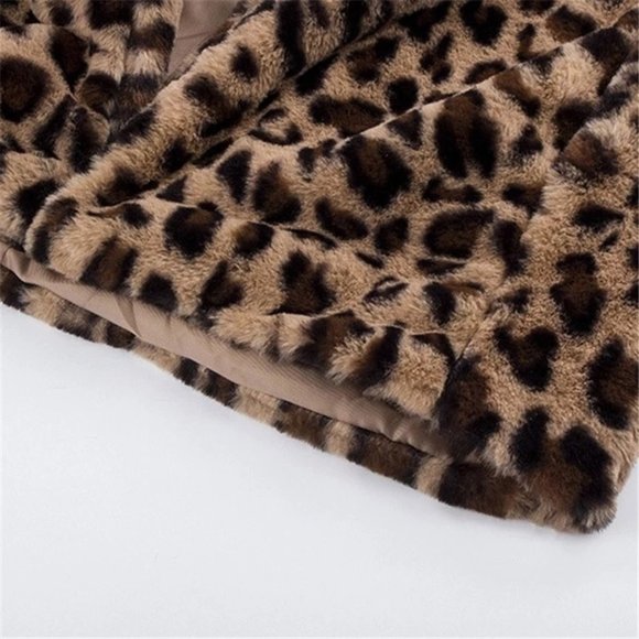 Leopard Print Jacket Womens Faux Fur Leopard Print Teddy - Picture 8 of 16